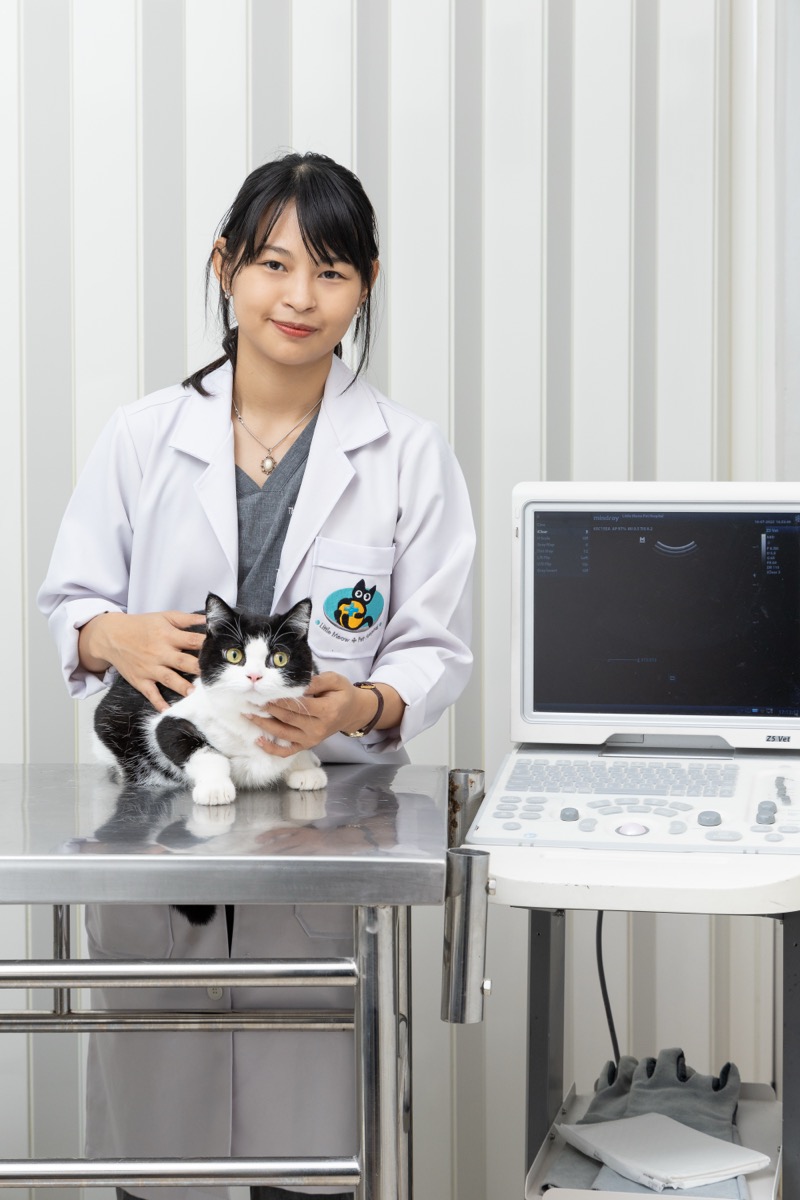 สัตวแพทย์กับเครื่องอัลตราซาวนด์